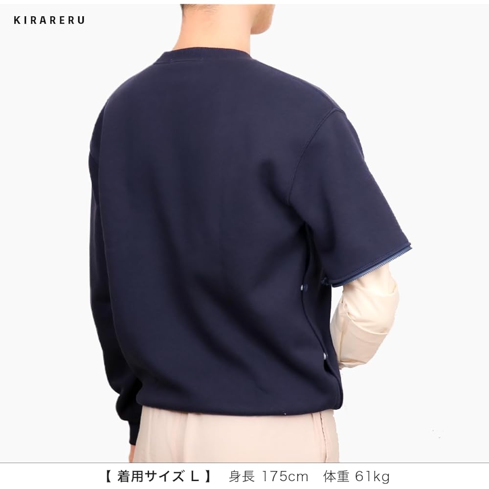 [KIRARERU] Warm sweatshirt [for fractures on the right side] (unisex) Warm with removable sleeves Clothes specifically for fractures Clothes for arm fractures Clothes for shoulder fractures Clothes for clavicle fractures