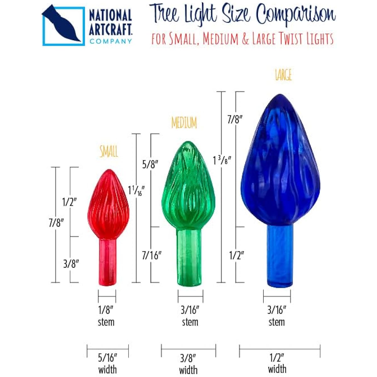 National Artcraft Medium Twist Style Ceramic Christmas Tree Lights - Gold (144 Pieces)