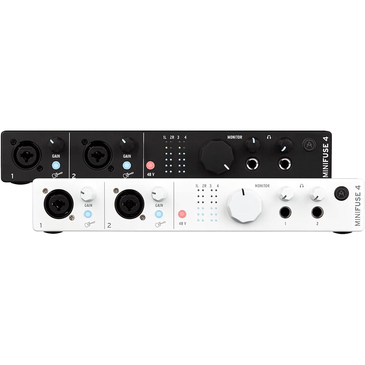 Arturia - MiniFuse 4 - Compact USB Audio & MIDI Interface with Creative Software for Recording, Production, Podcasting and Guitar - White