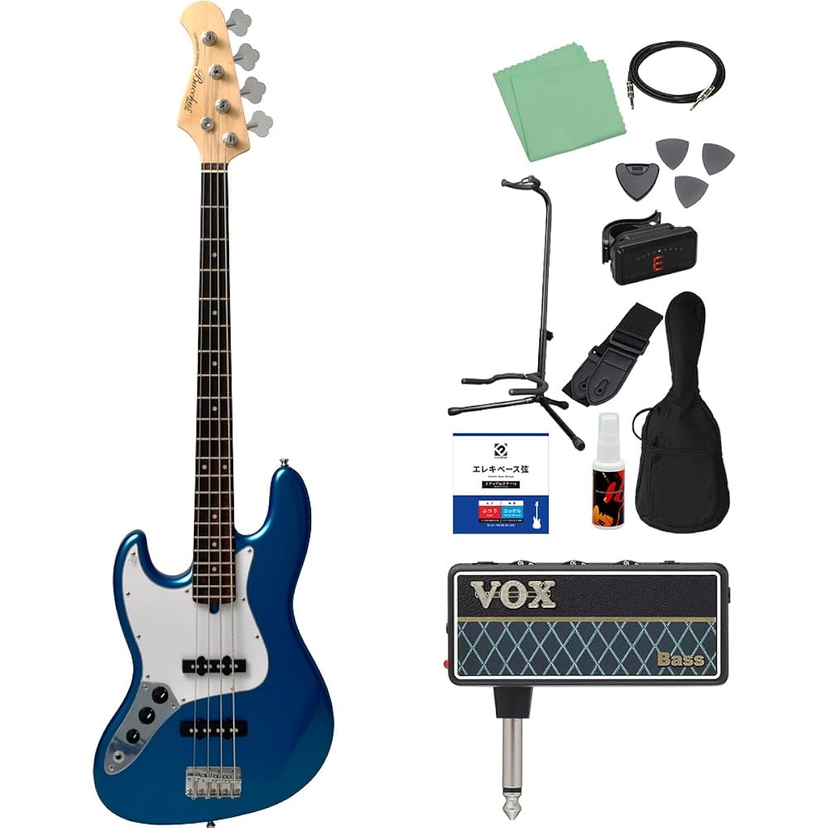 Bacchus BJB-1R-LH DLPB Dark Lake Placid Left-handed Bass Beginner 12-piece set [with amPlug] Jazz bass type Left-handed Bacchus