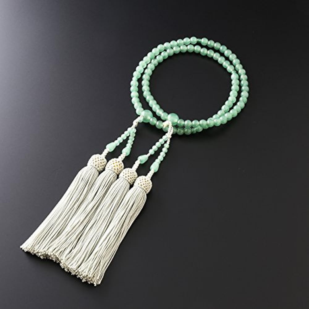 Kyoto Buddhist Altar Hayashi Prayer Beads for Eight Sects (For Eight Sects) Indian Jade (For Women) Official Ceremony [Bead Bag Set] SW-091 Kyoto Prayer Beads