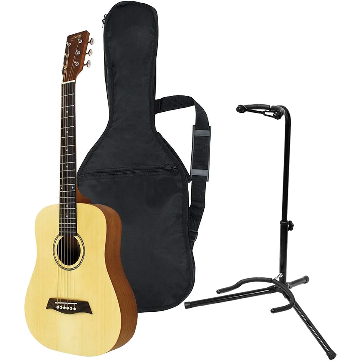 S.Yairi Compact Acoustic Series Mini Acoustic Guitar YM-02/NTL Natural (Soft Case Included) + Guitar Stand Set