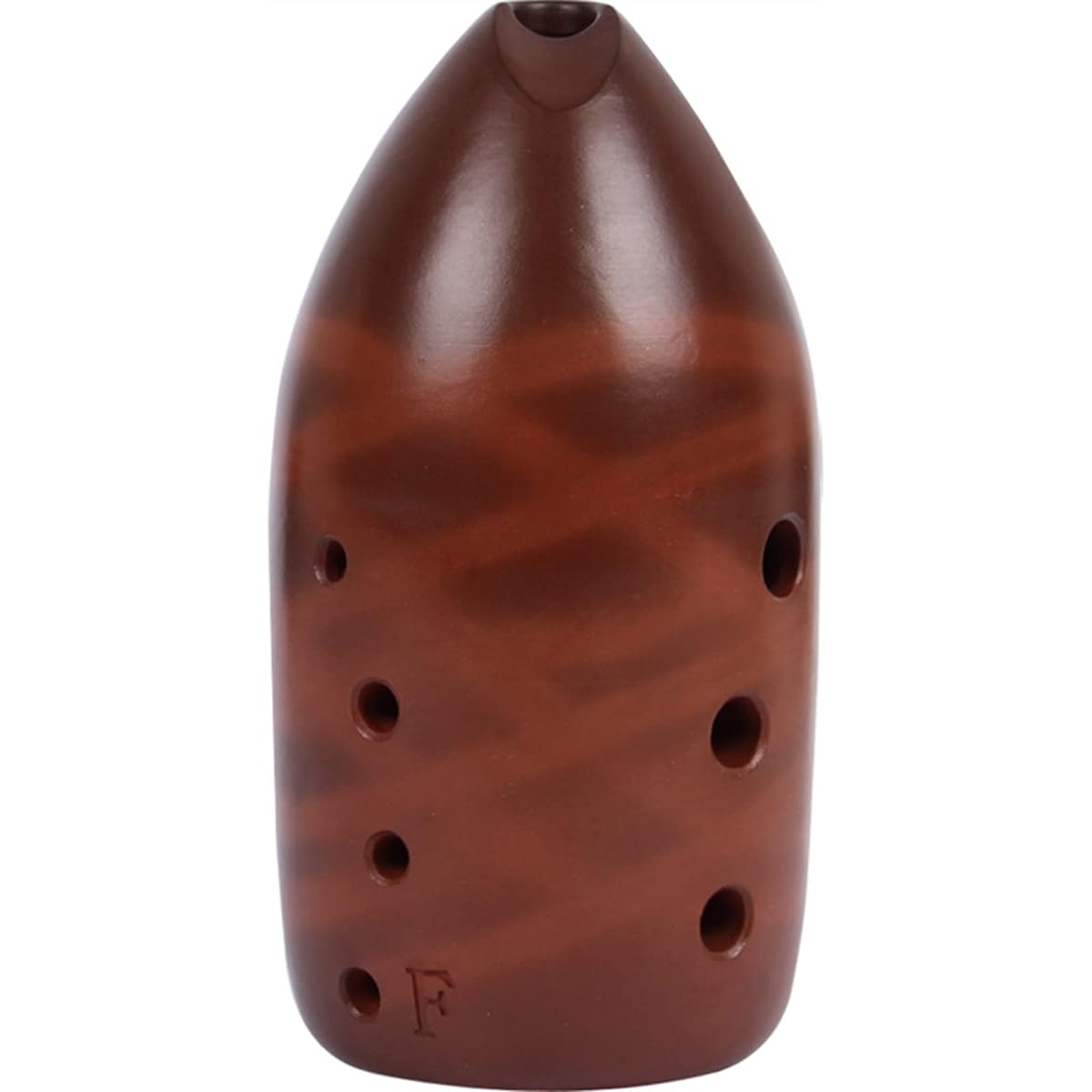 Double Cavity 9 Holes Xun Pen Holder Xun Red Ceramic Smoked Professional Playing Ocarina Wind Instrument Ocarina Musical Instrument (Red, Transparent)