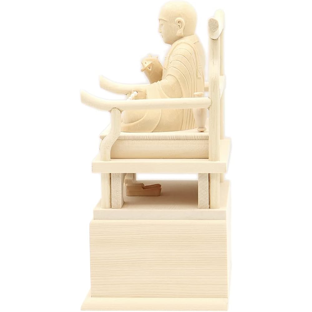 Kurita's special Buddha statue [High Priest] Kobo Daishi seated statue 2.5 dimensions (total height 20 cm, width 14 cm, stand depth 11 cm) Kyokuro stand High quality wood carving made of cypress wood 15262