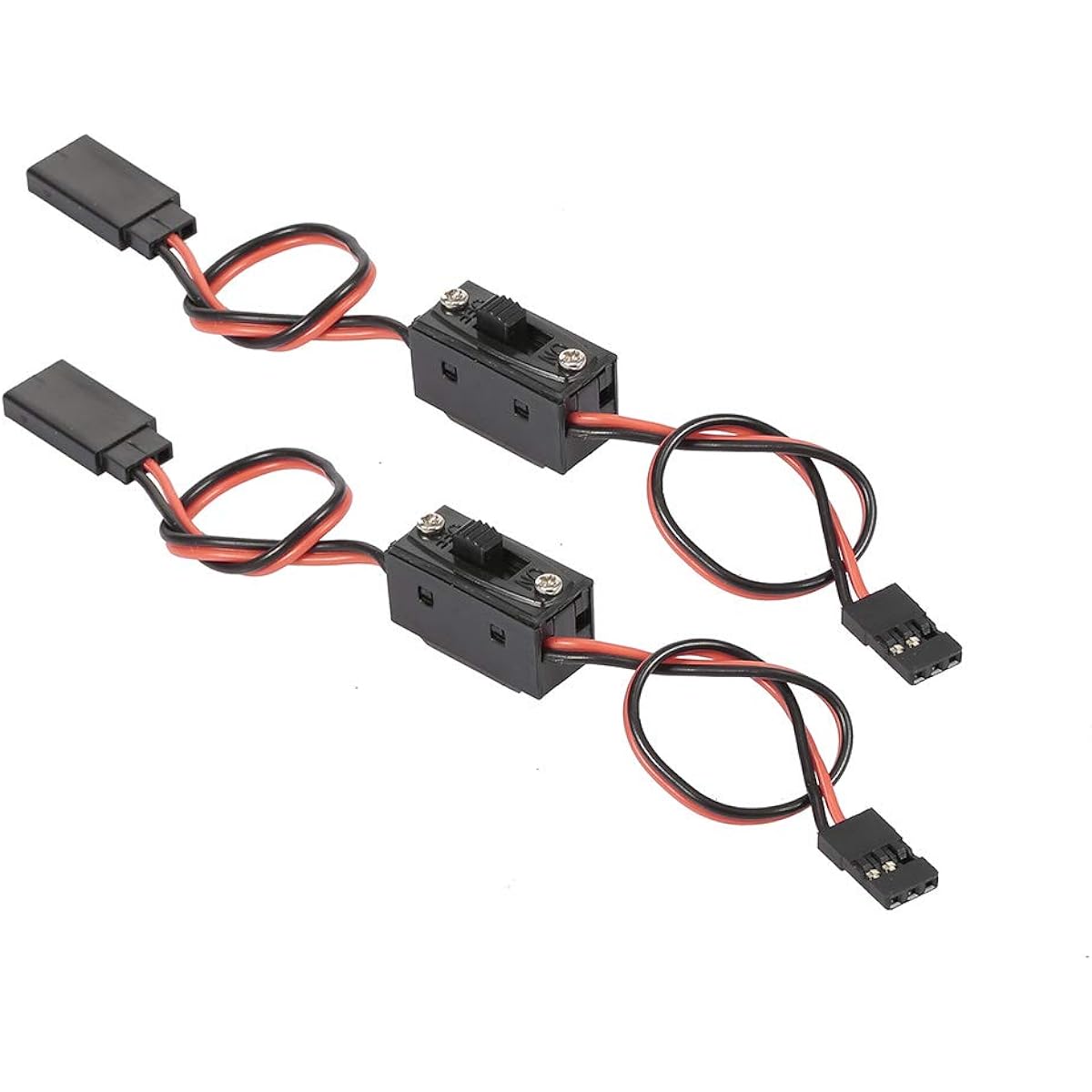 GLOBACT OGRC Rc Car Receiver Extra Channel Extension Cable with Power Switch for Bumper Light Winch for Traxxas Rc4wd Tamiya Axial SCX10 1/10 1/8 RC Car Drone RC Airplane - 2pcs