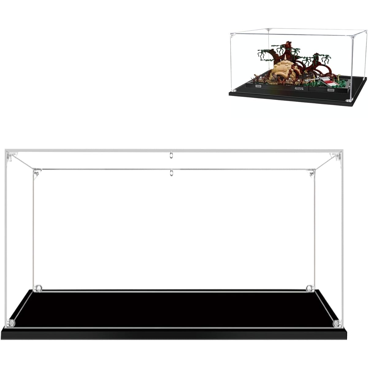 BOOVAX Display Case - Acrylic Clear Display Box for Lego-75330 - Compatible with [Dagobah Jedi Training Diorama] Model - 13.7x9.8x9.8 Inches