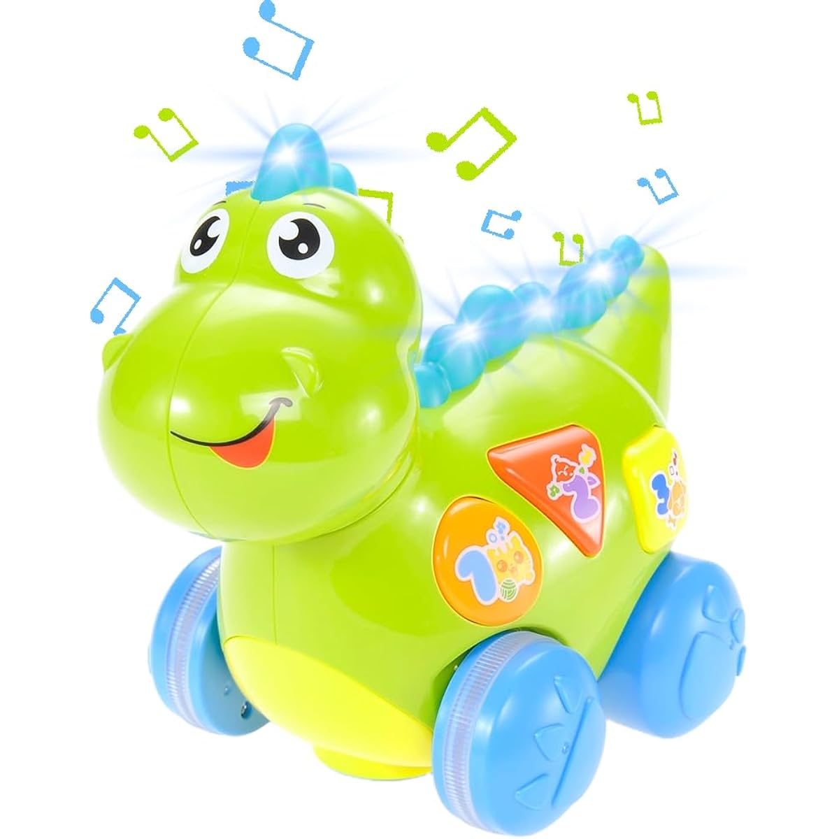 PowerTRC Cute Interactive Talking Dinosaur Pet with Educational Learning Activities | Hang and Carry with Lights and Sounds