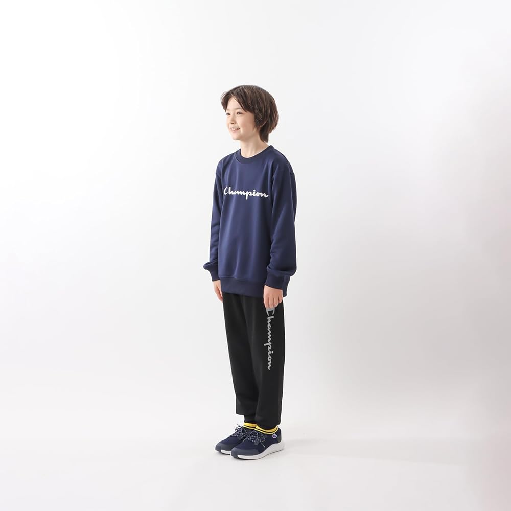 [Champion] CK-YS017 Sweatshirt, Kids, Long Sleeve, Round Neck, Quick Drying, Script Logo, Crew Neck Shirt, Basic Sports