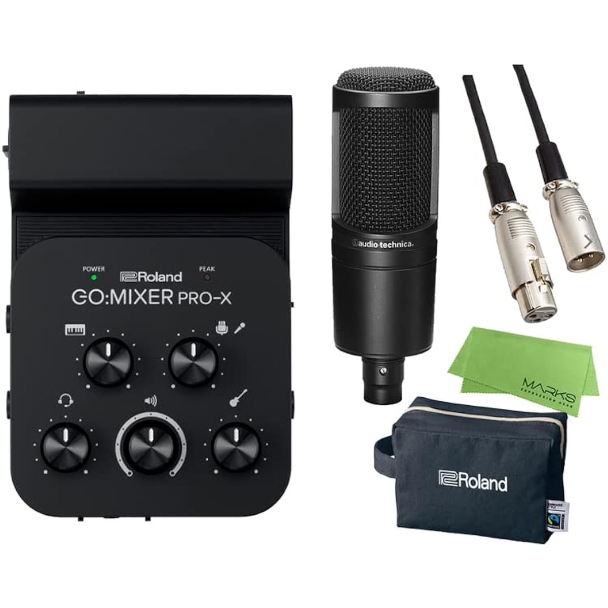 Roland GO:MIXER PRO-X + AT2020 + ATL458A/3.0 Set Compact mixer for smartphones Audio interface