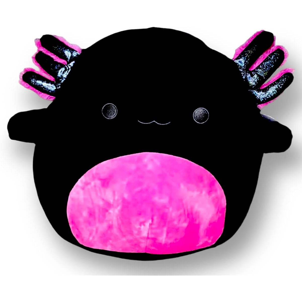 Squishmallows 14" Black and Hot Pink Berry Axolotl Jaelin Plush Toy - Sealife Squad Stuffed Animal
