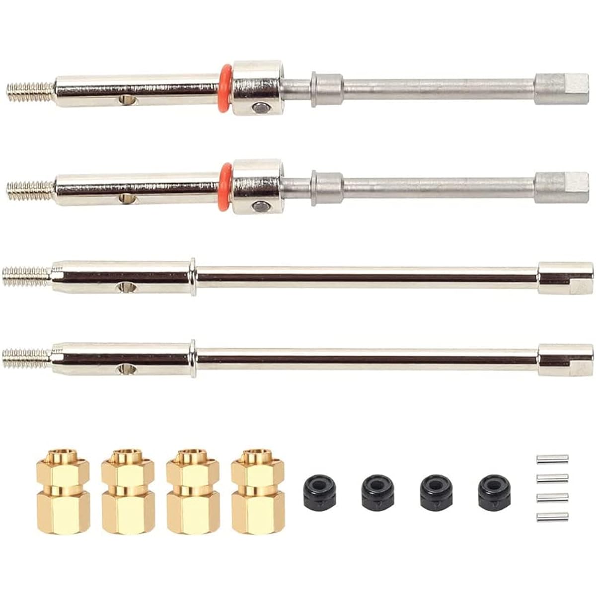 RCAWD 40Cr-Mo Steel 4.5mm Wide Front Rear CVD Driveshaft Axles for Big Wheel SCX24 Upgrade