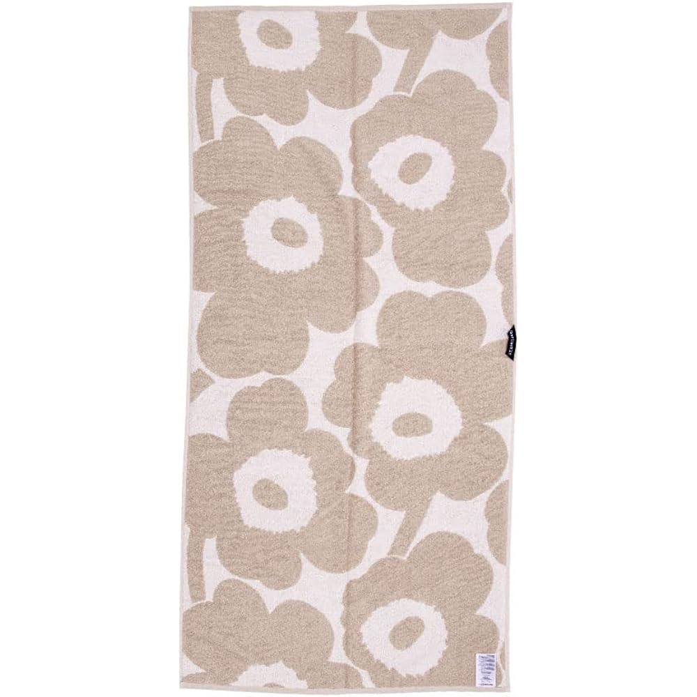 [Marimekko] Marimekko Bath Towel 150 x 70cm 070230-810 Beige/White Large Towel Cute Scandinavian Unikko Bath Towel beige, white [Parallel Import]