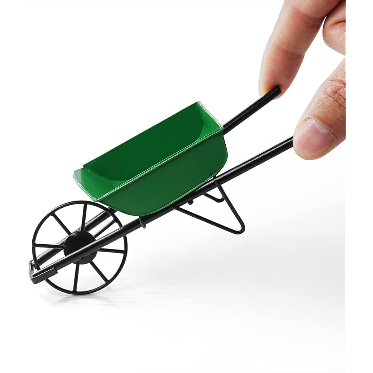 odoria 1:12 Miniature Green Wheelbarrow Push Cart Dollhouse Fairy Garden Accessories