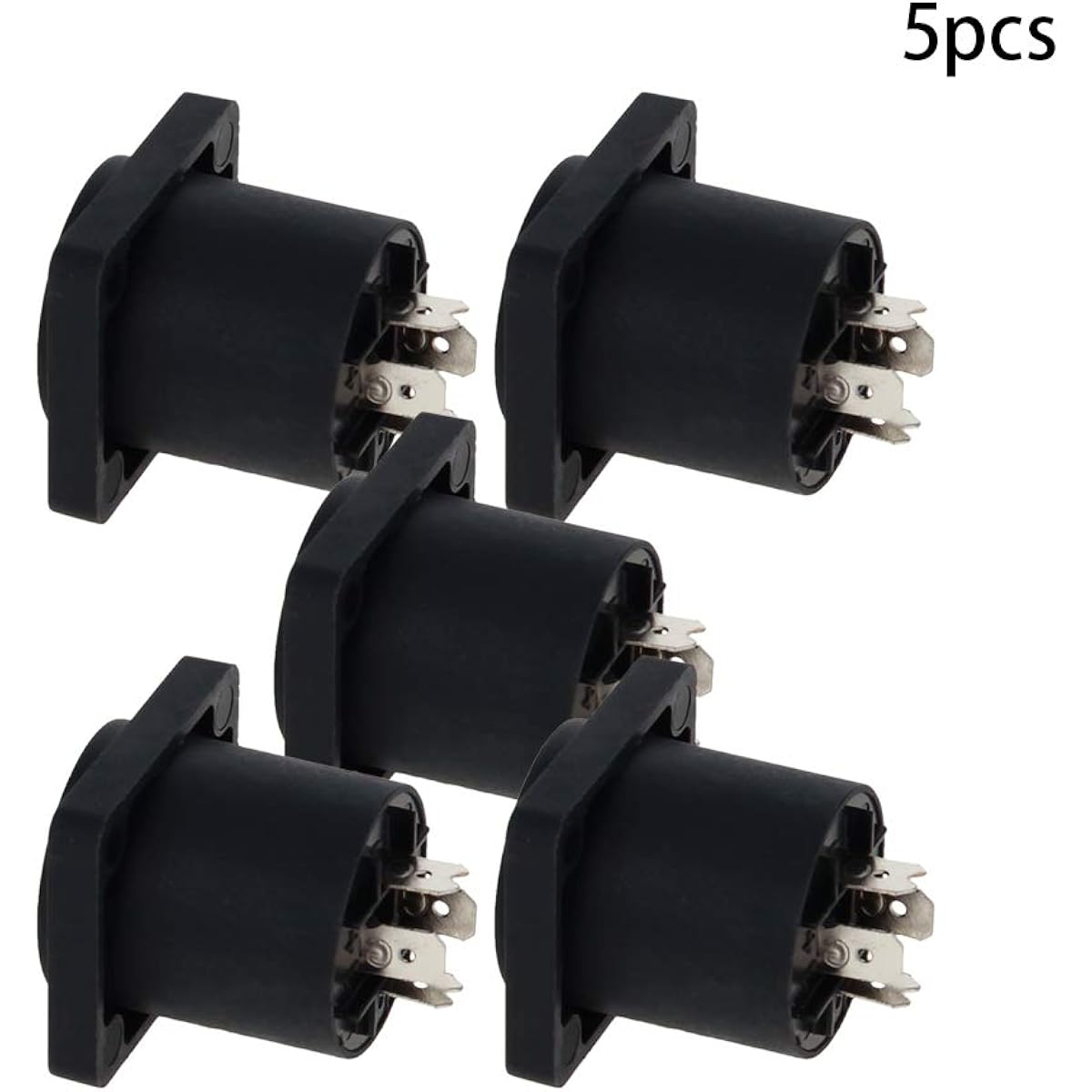 Fielect 4 Pole Speaker Panel Mount Connector Audio Speaker Jack Twist Lock Speaker Jack Plate with Metal Insert LY-KNT043 5 Pieces