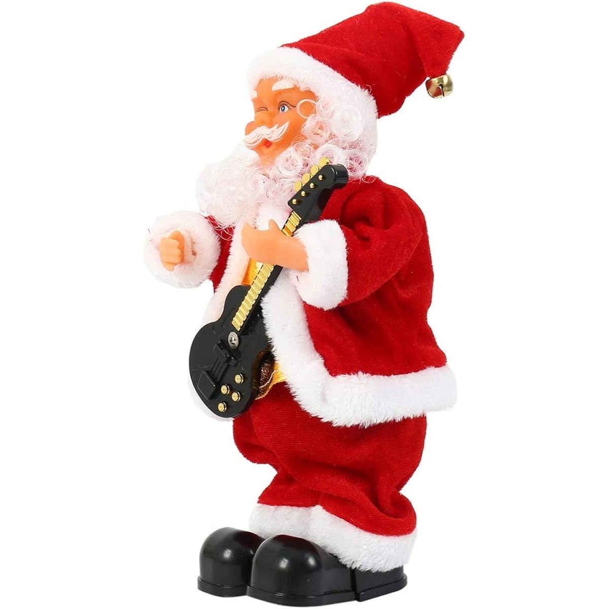 readygohigh Santa Claus Electric Toy Doll Christmas Musical Toy Santa Claus with Music Automatically Walks and Shakes Hips Ornament Figurine Toy New Year Gift Children Decoration Birthday Present Batteries Sold Separately (Guitar)