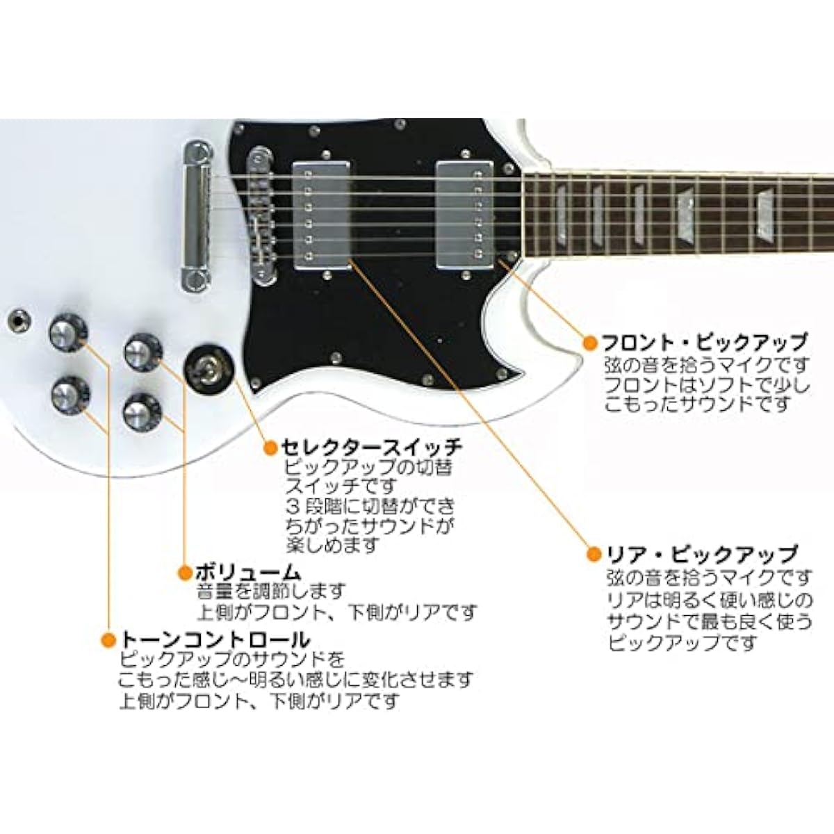 Electric Guitar Beginner Set SG Type 15 Piece Set Blitz BSG-STD WH