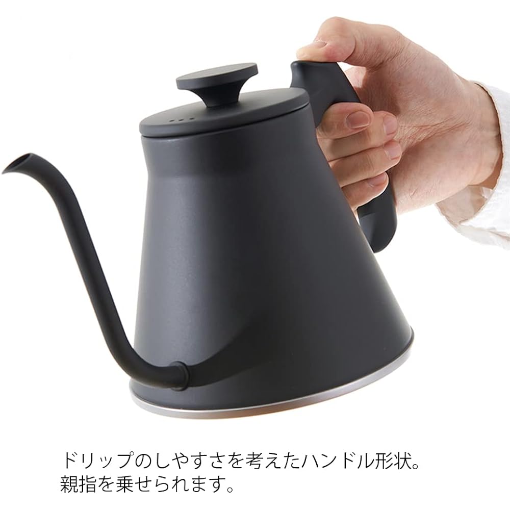 HARIO V60 Drip Kettle Fit Gas Fire/IH Compatible Practical 800ml Matte Black Made in Japan Present Gift Gift VKF-120-MB