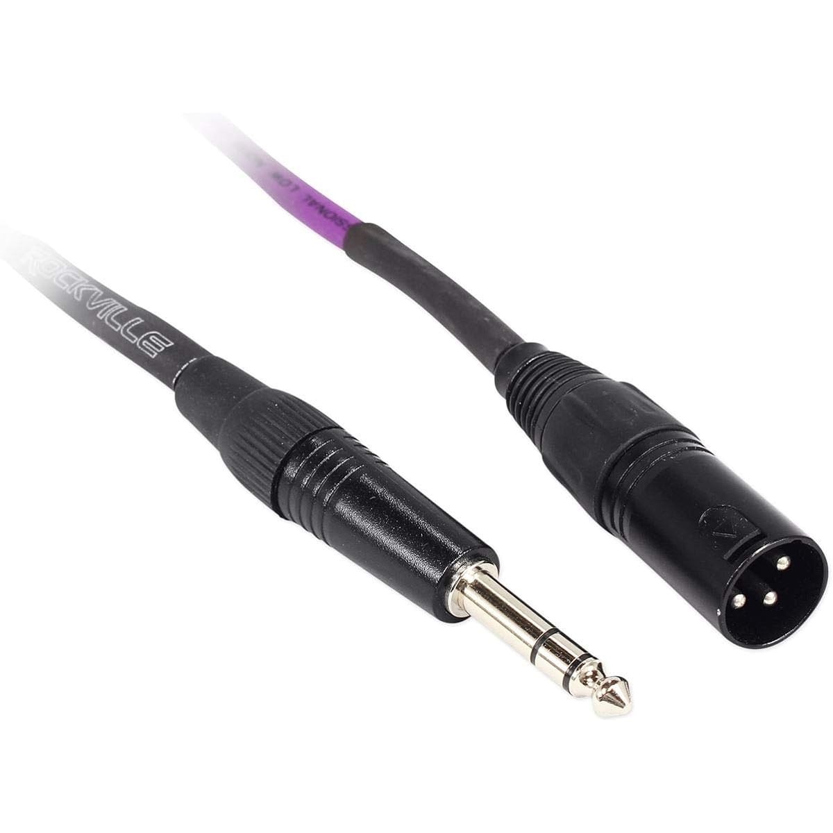 Rockville RCXMB3R 3' Male REAN XLR to 1/4" TRS Cable Red 100% Copper 3' (RCXMB3-R)