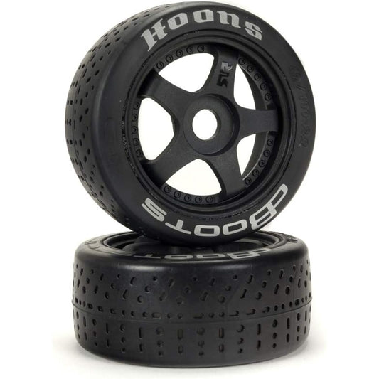 ARRMA DBoots Hoons 42/100mm Silver Belted RC Tires Mounted on 2.9" 5 Spoke 17mm Hex Wheels (Set of 2) ARA550070 Black