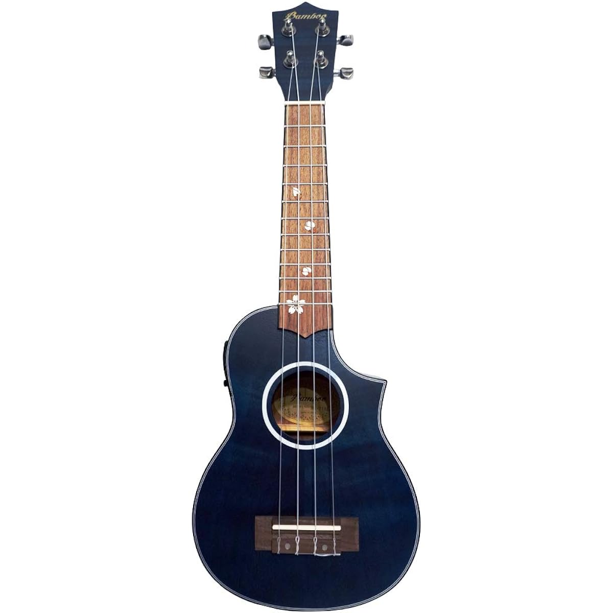 Bamboo Ukulele Preamp with Tuner, Electric Ukulele, Soprano Size, Gear Peg Specifications, Tiger Okume BU-21BLQ (Built-in Tuner, Soft Case Included) [Domestic Genuine Product]