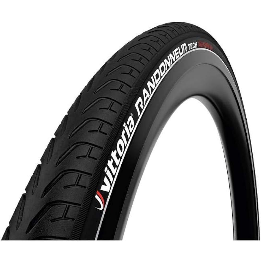 Vittoria Randonneur Tech G2.0 Clincher (With Reflector) [Randonneur Tech G2.0 (Rigid)] All Black Reflective Sidewall [Casing: Nylon 33TPI]