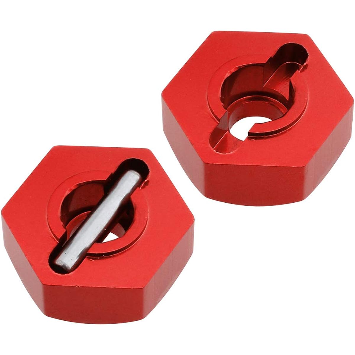 Hobbypark Aluminum 12mm Wheel Hex Nuts & M4 Lock Nuts for 1/10 Scale RC Car Truck Crawler Buggy Short Course (8 Pack) Red 66-8191