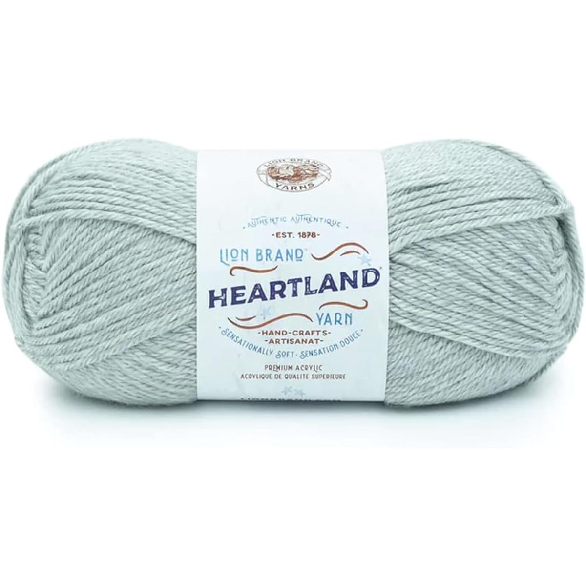 Lion Brand Yarn - Heartland - 6 Skeins with Needle Gauge (White Sand)