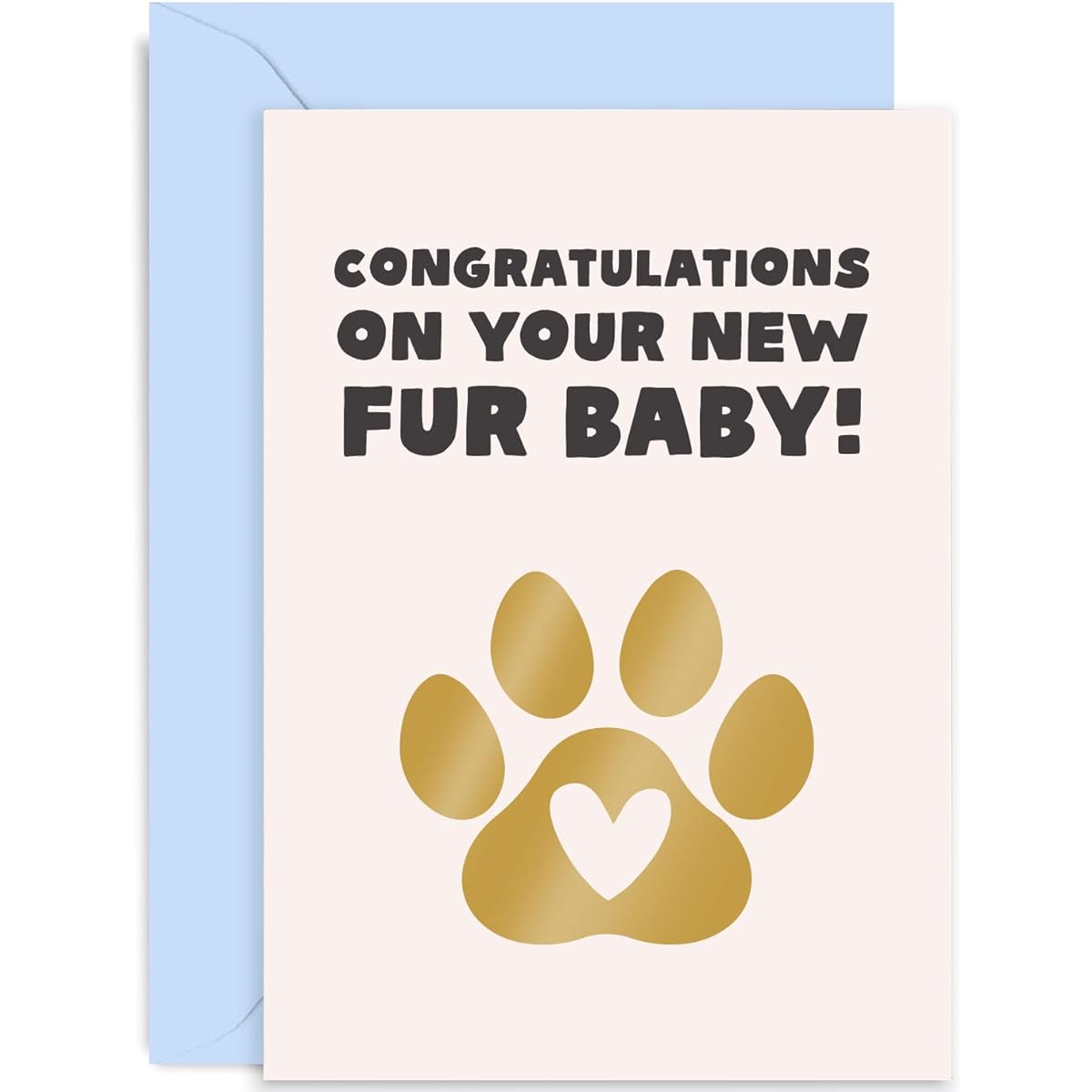 Old English Co. Cat Fur Baby Card for Dog Parents - Cute Pet Owner Card - Cat or Dog Birthday Card - Puppy or Kitten Congratulations Card | Blank with Envelope