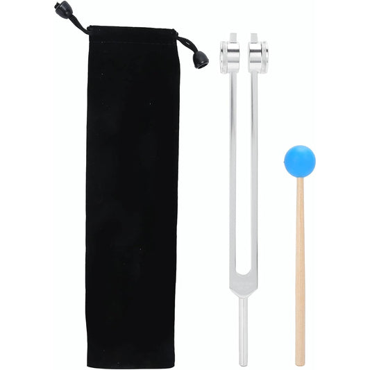 68.05Hz Tuning Fork Set with Storage Bag, Aluminum Alloy Tuning Fork with Wooden Hammer, Stress Relief Sound Healing Tuning Fork