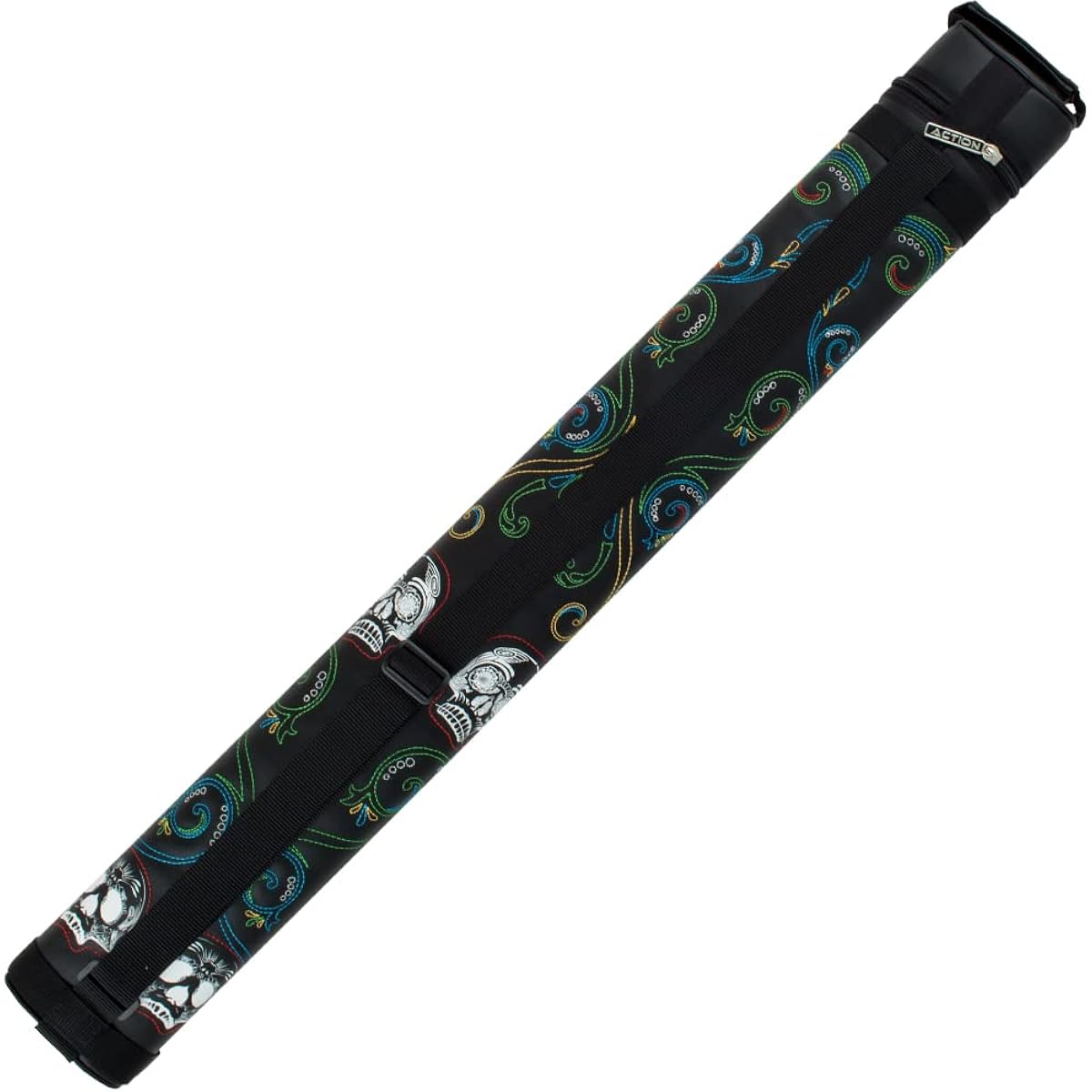 Action Calavera CALC22A Sugar Skull 2x2 Pool/Billiard Cue Case Black & Multi