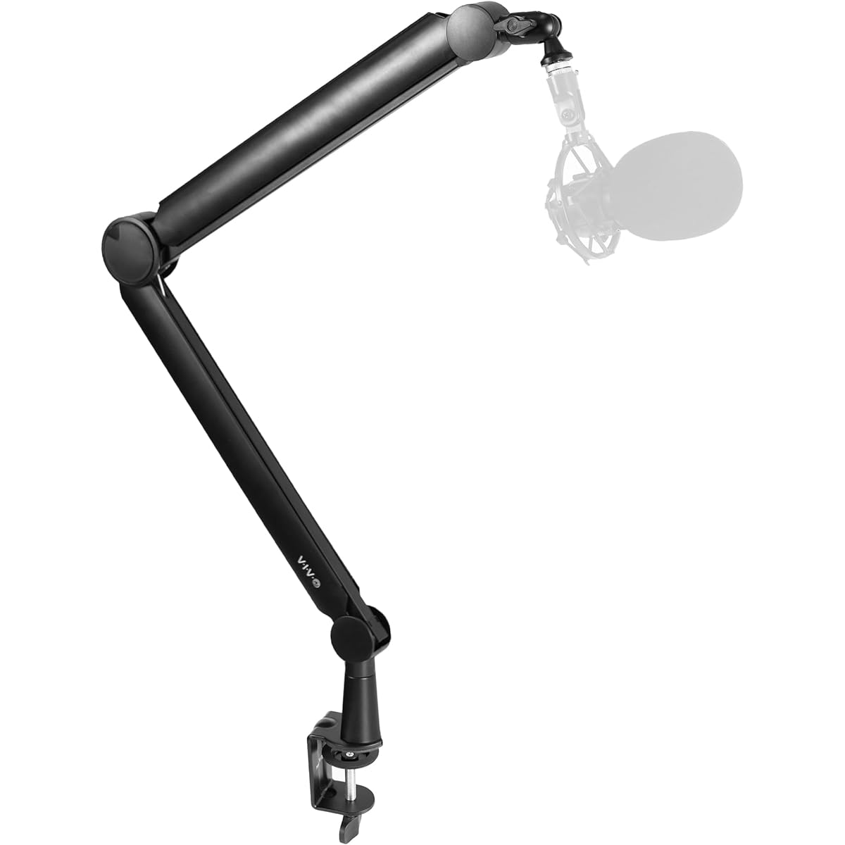 VIVO Premium Broadcast/Podcast Microphone Boom Arm Stand with 3/8" and 5/8" Thread Adapter Heavy Duty Desk Mount Professional Microphone Stand 360 Degree Rotation Black STAND-MIC02