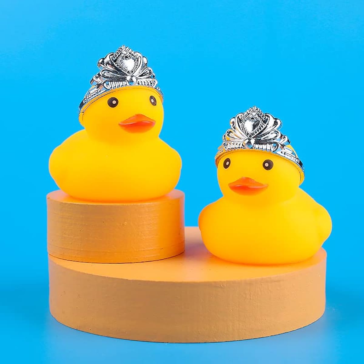 Rubber Duck Bath Duck Toy Toddler Boy Girl Squeaky Float Yellow Duck Bulk Jeep Duck Baby Shower Duck Decorations Party Favors (Duck with Crown)