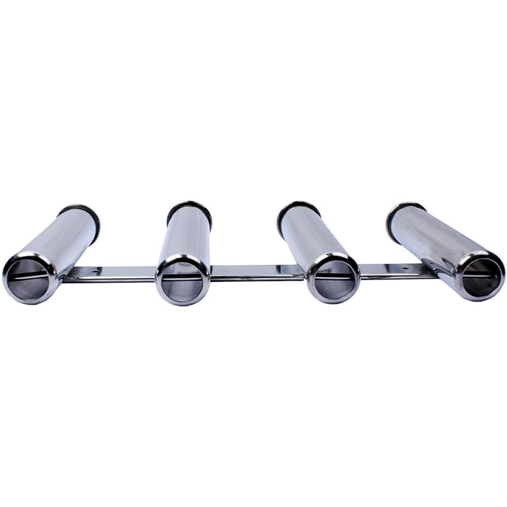 NUZAMAS Fishing Rod Holder Marine Grade Stainless Steel 4 Tube Rack Boat Yacht Side Mount Heavy Duty