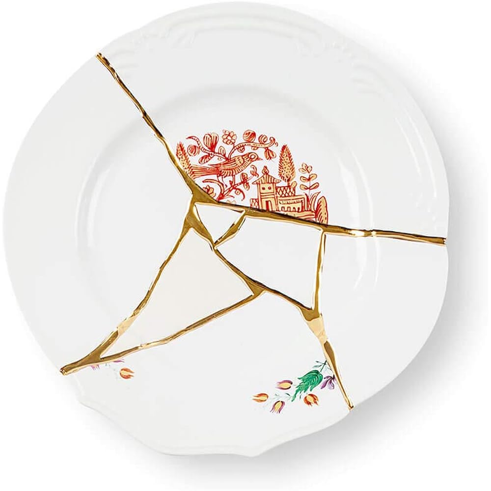 SELETTI Design Accessories Multicolor W27.5 x D27.5 x H3cm kintsugi Plate 27cm n'1 124136