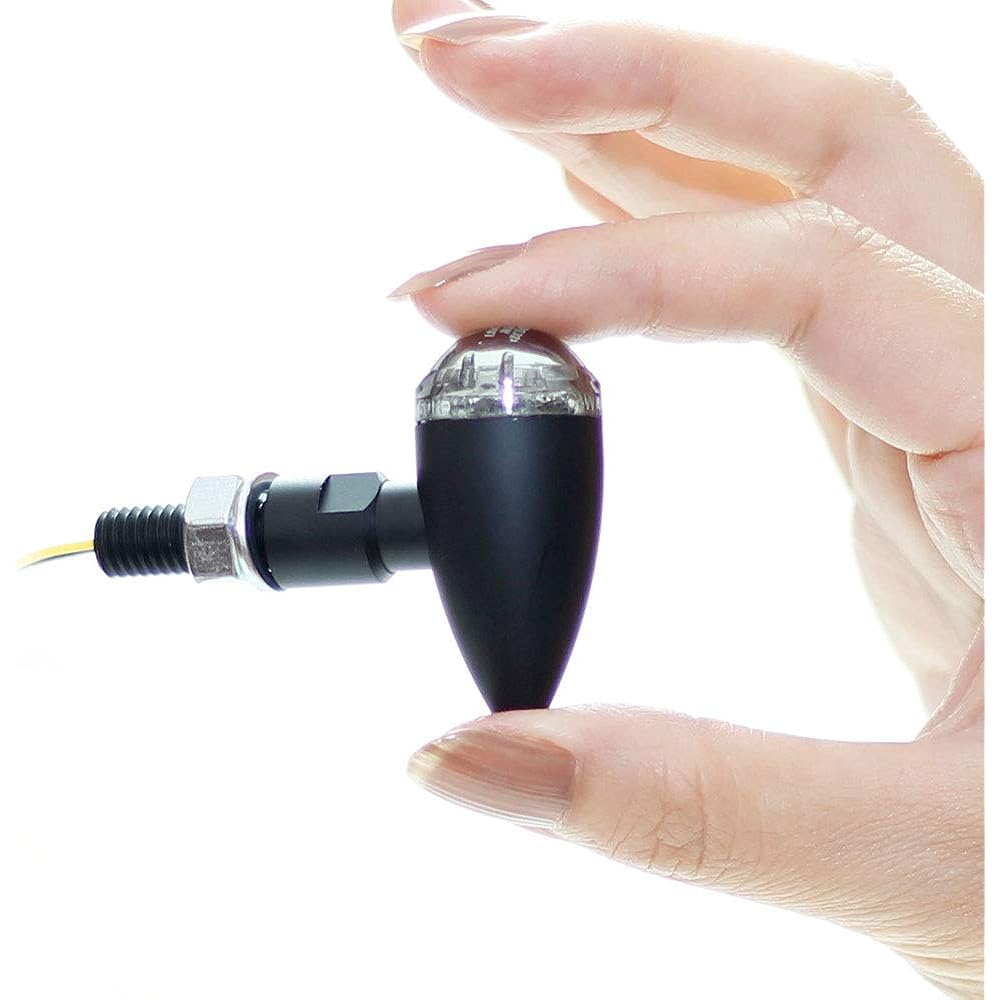 Micro Mini LED Bullet Turn Signal Ultra Small Turn Signal Black Body Smoke Lens Vehicle Inspection Compatible 1 Set