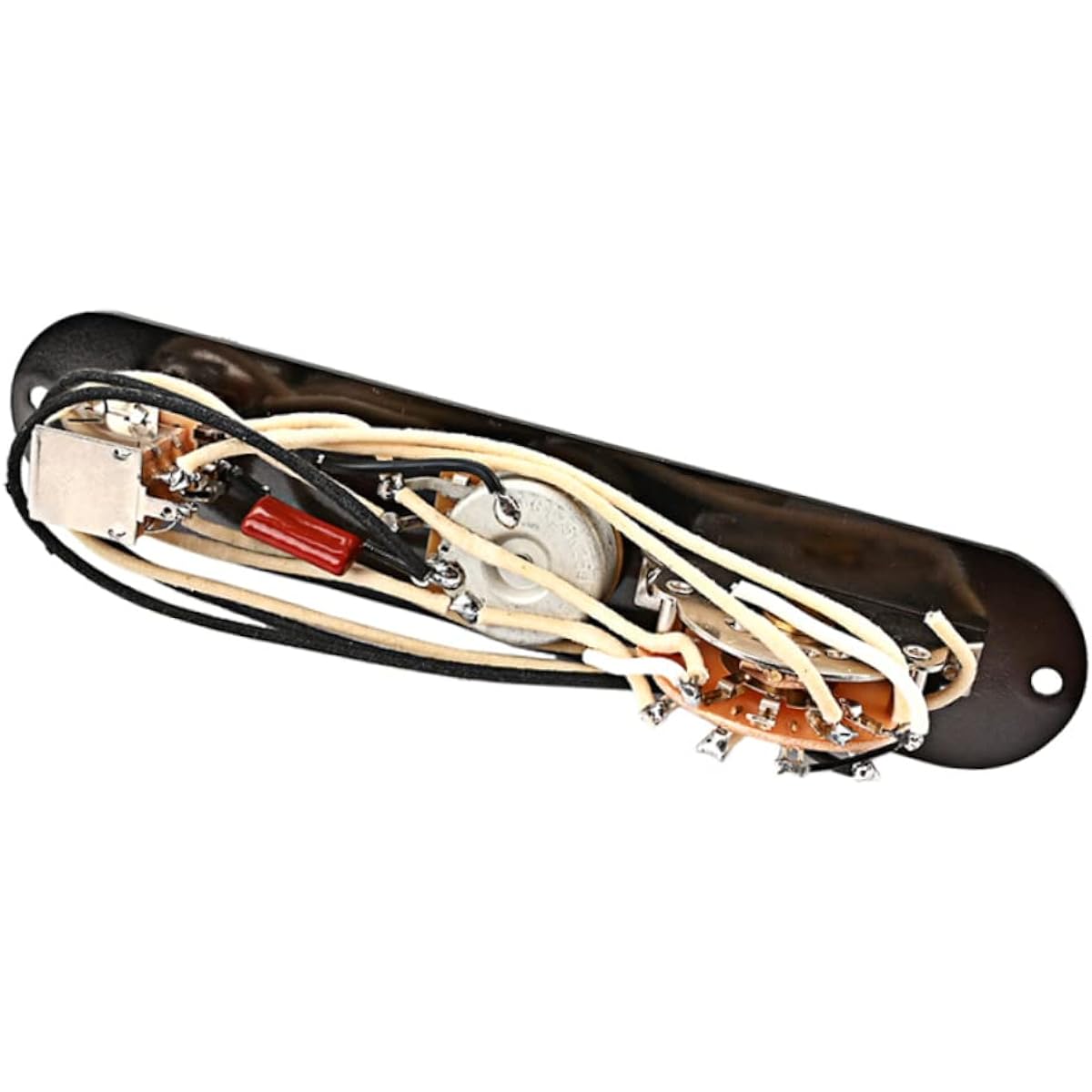 Vaguelly 3 Sets Guitar Line Electric Guitar Control Compartment Metal Guitar 3 Way Guitar Control Plate Guitar Bass Control Knobs Saddle Plate Guitar Accessories