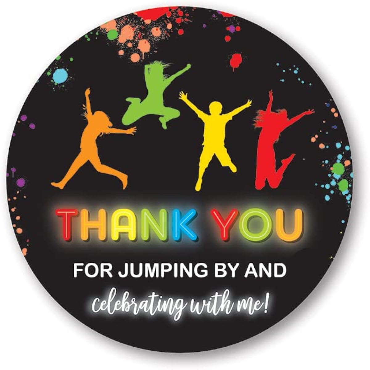 Trampoline Bounce Jump Birthday Party Favor Stickers 2" Set of 40