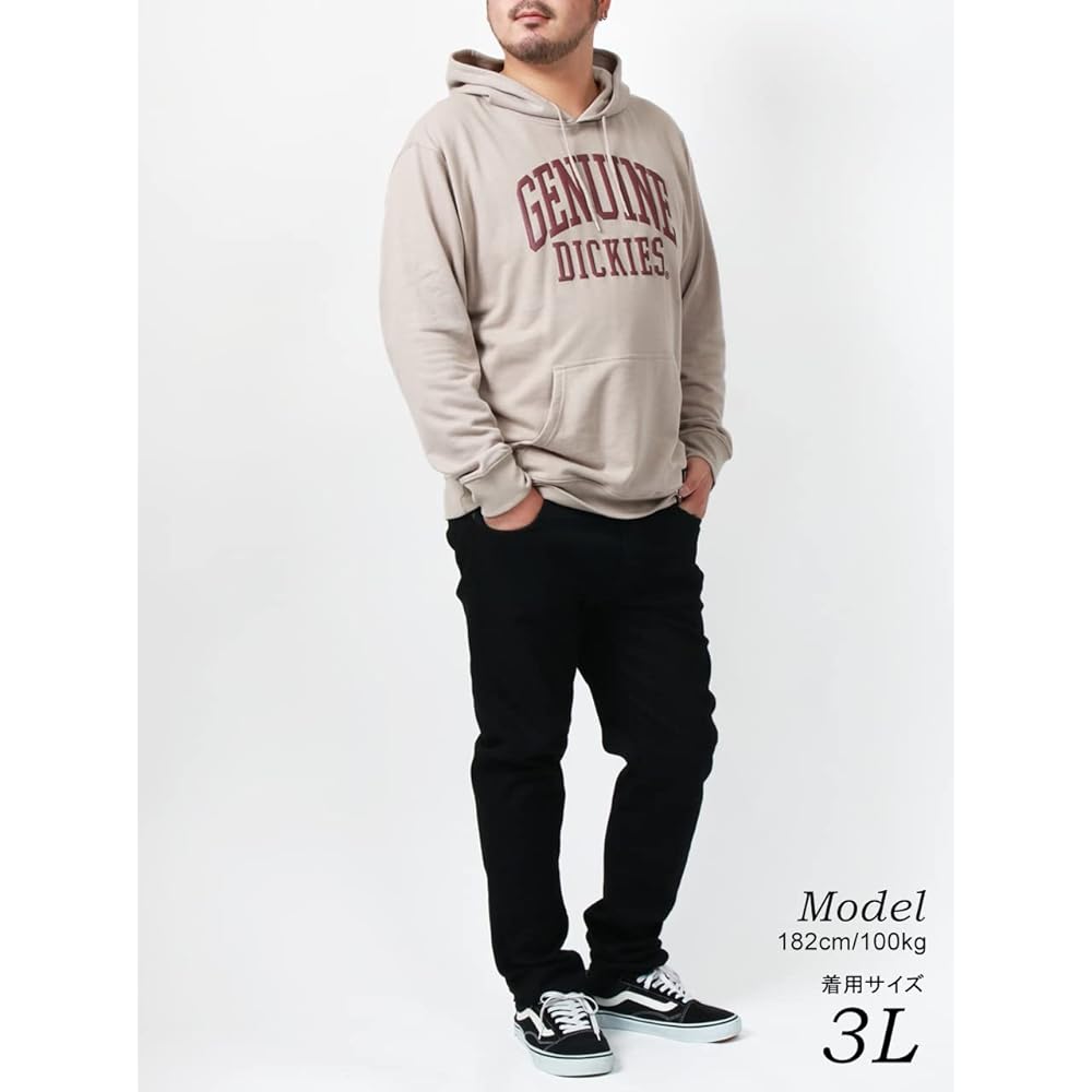 [Genuine Dickies] Men's Hoodie, Large Size Sweatshirt, Fleece, Logo LL-5L Print Sweatshirt, Pull Parka