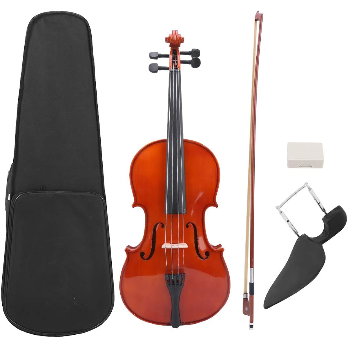 Viola 16 Inch Natural Color Spruce Viola with Bow Bridge Rosin Case for Music Lovers String Instrument