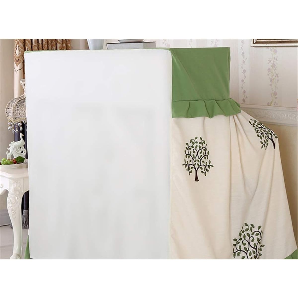 Musical Instrument Store Piano Cover Piano Cover Full Cover Modern Embroidery Piano Set Piano Cloth Piano Cover Elegant Feel (Color: Green, Size: 156 x 36 x 120cm)