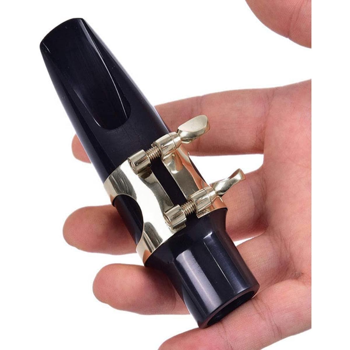 Jiayouy Alto Saxophone Mouthpiece Ligature Double Screw Ligature Silver Plated