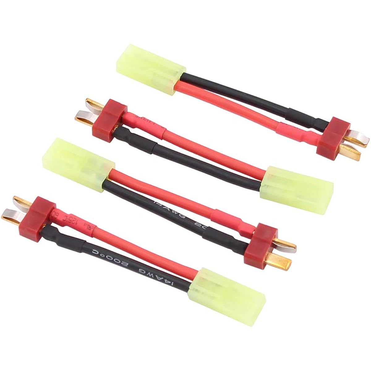 BDHI Mini Tamiya Female (Reverse) T Plug Deans Male Conversion Adapter with 5cm 14awg Wire Airsoft Gun (B11-4)