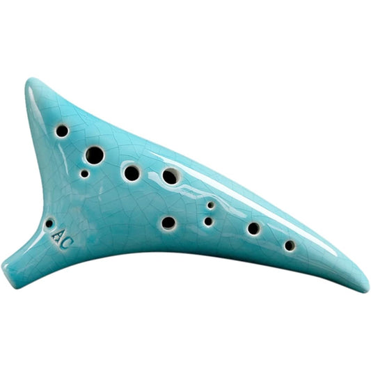 12 Hole Warped Tail Ceramic Ocarina Alto C Hand Painted Musical Instrument with Strap Sheet Music Protection Bag Ocarina Musical Instrument (4)