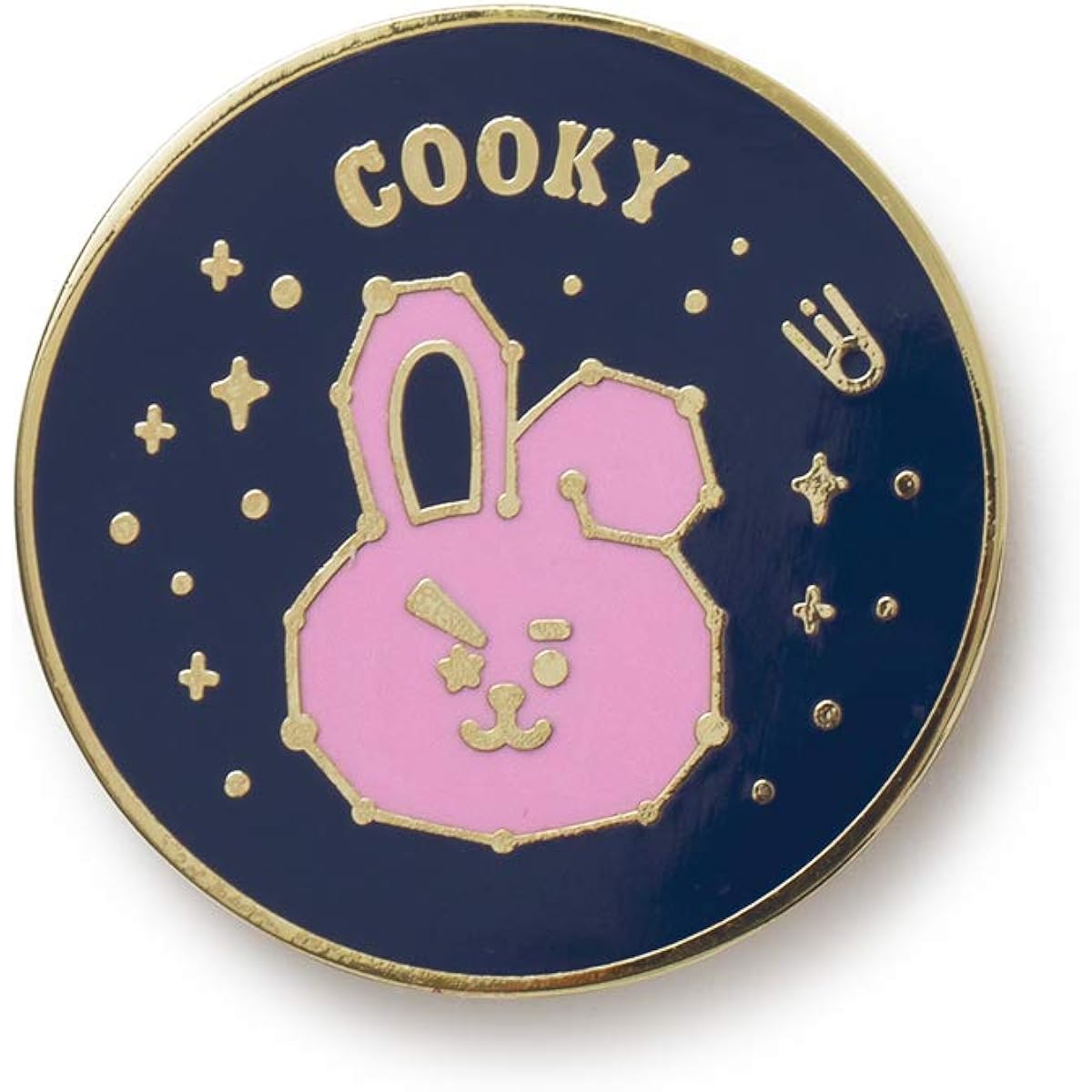 BT21 Universtar Collection Cookie Character Enamel Lapel Pin Fashion Brooch Badge for Backpack Navy/Pink