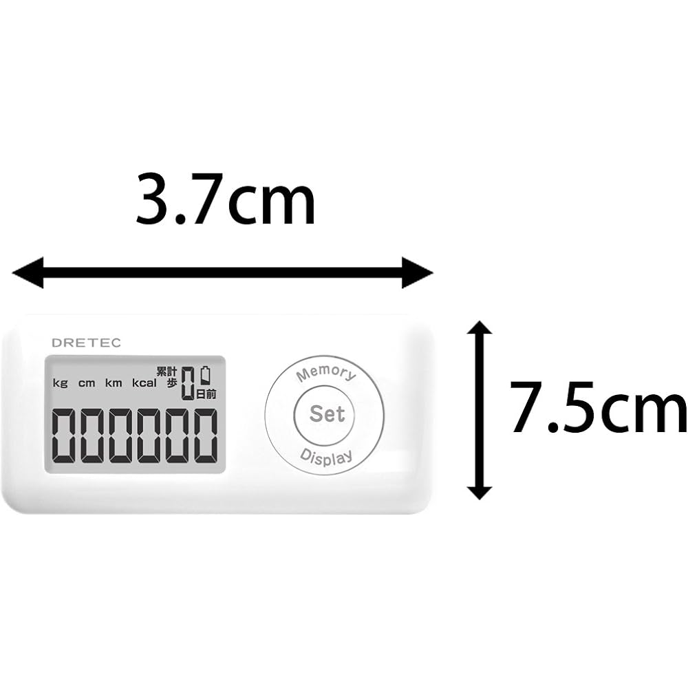 DRETEC Pedometer Kisiri Walker 3D Sensor Calories Burned Display