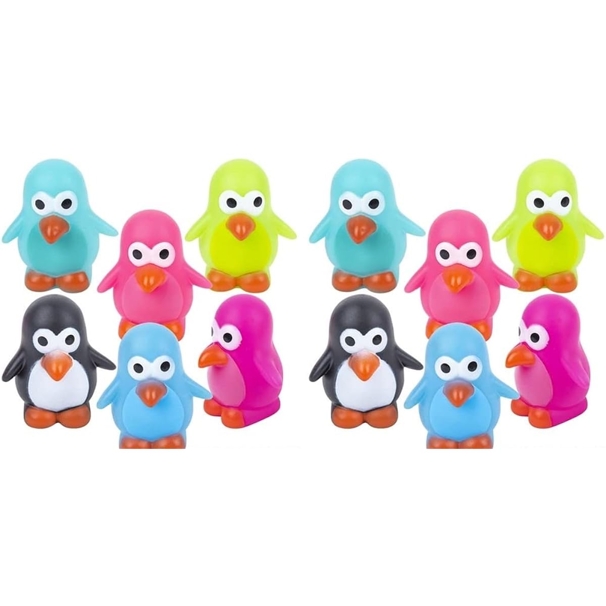 HAPPY DEALS ~ 12 Pack - Rubber Webbed Toys (12 Penguin Toys)