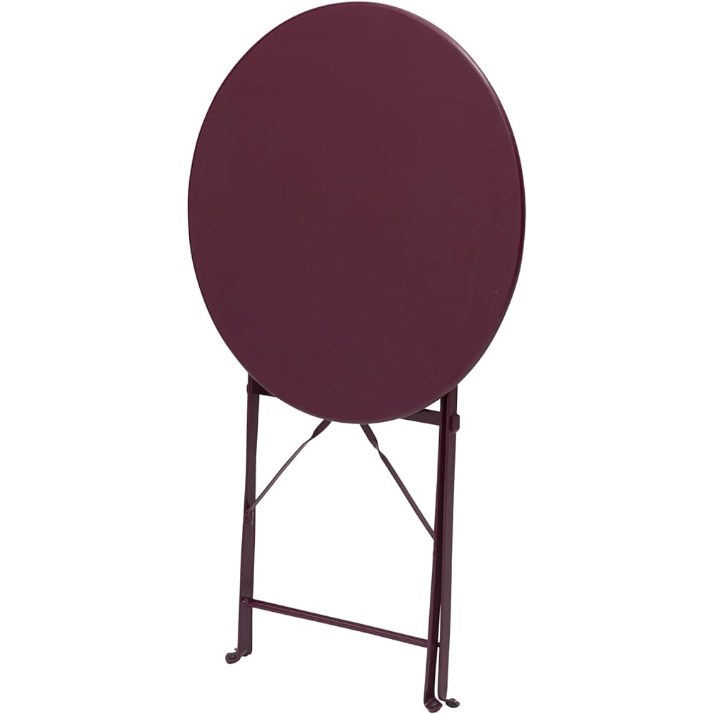 Takasho Foldable Fort Cafe Table Burgundy 55.5 x 55.5 x 70cm