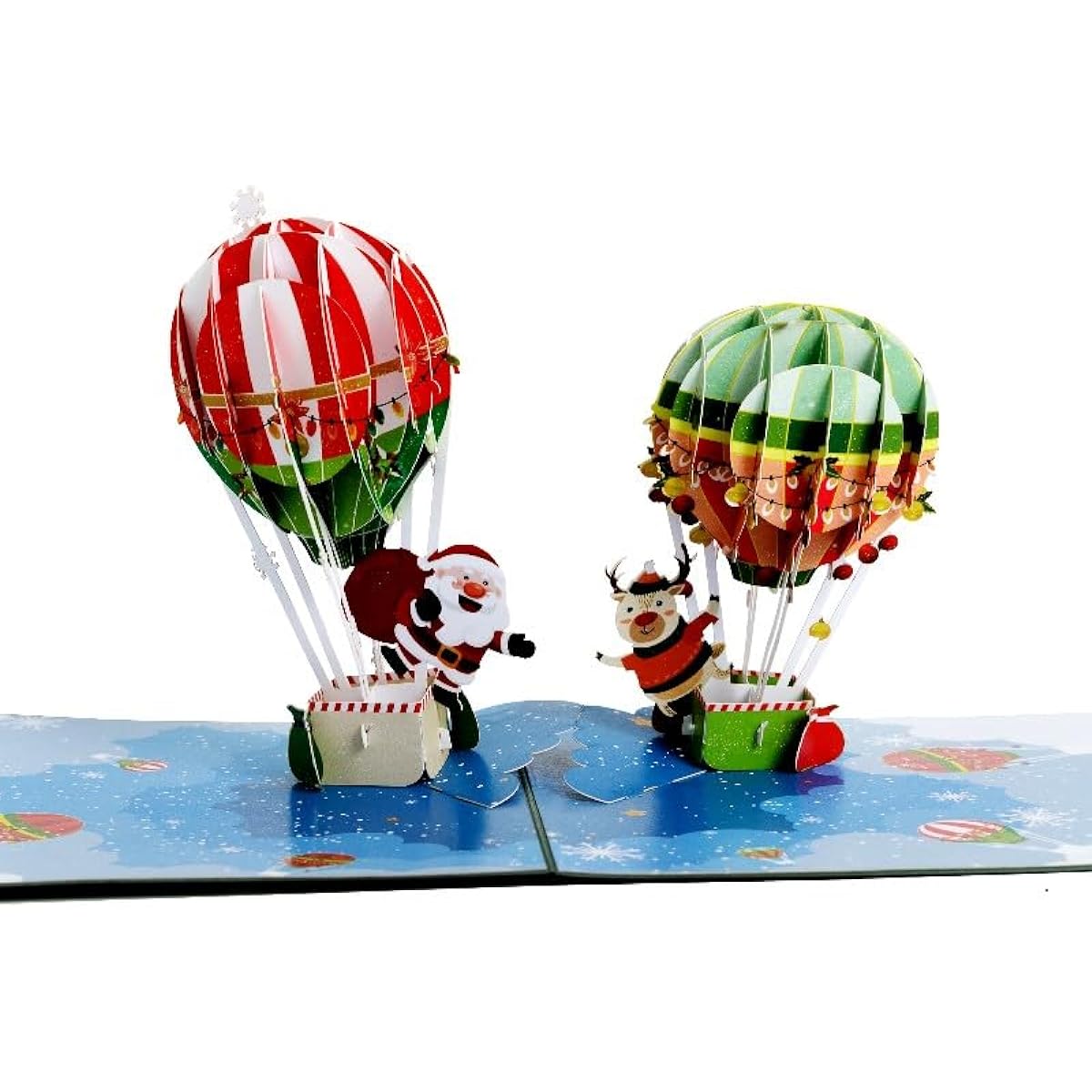 HAPPY GIFTERS Santa Claus Air Balloon Pop Up Card 3D Greeting Pop Up Card Christmas Gift Pop Up Card Christmas Cards for Family Niece and Nephew Christmas Cards Holiday Gifts
