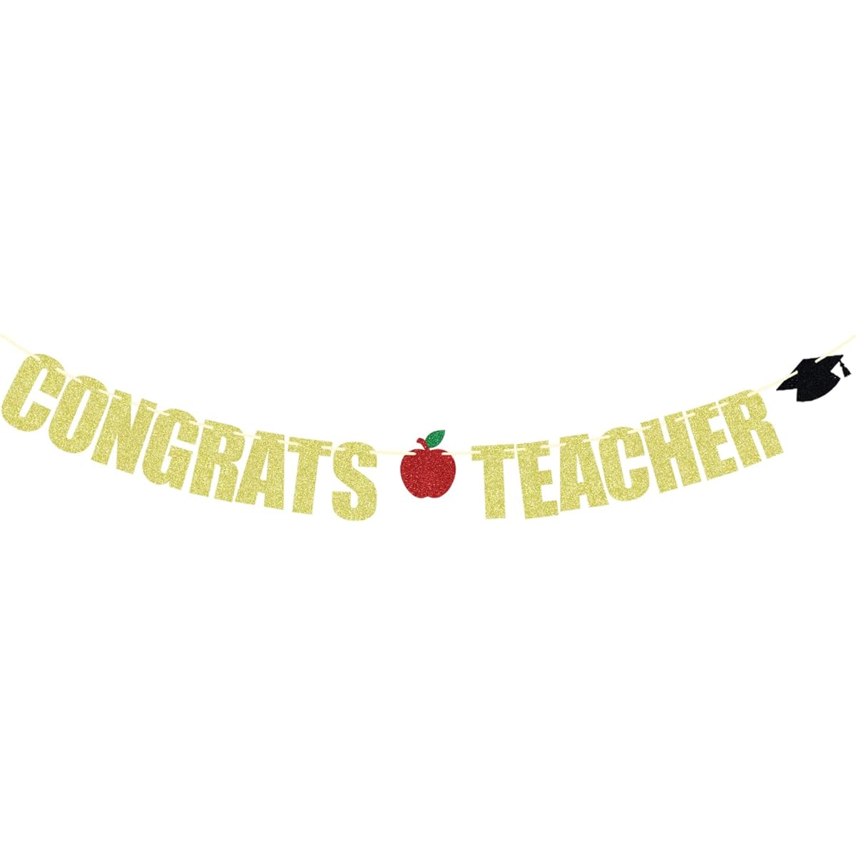 Congratulations Teacher Banner Future Teacher Teacher Graduation 2023 Glarande Glitter Congratulations Graduation Party Supplies