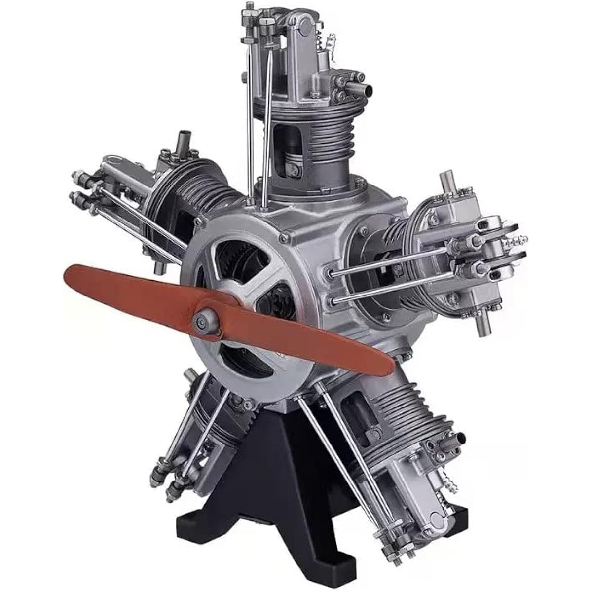 5 Cylinder Radial Motor Kit Airplane 230pcs 1:6 Mechanical Metal Engine Gift Physics Experiment Educational Toy 19.9 x 19.9 x 11.4cm